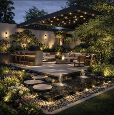 Chiếu sáng sân vườn cho biệt thự
