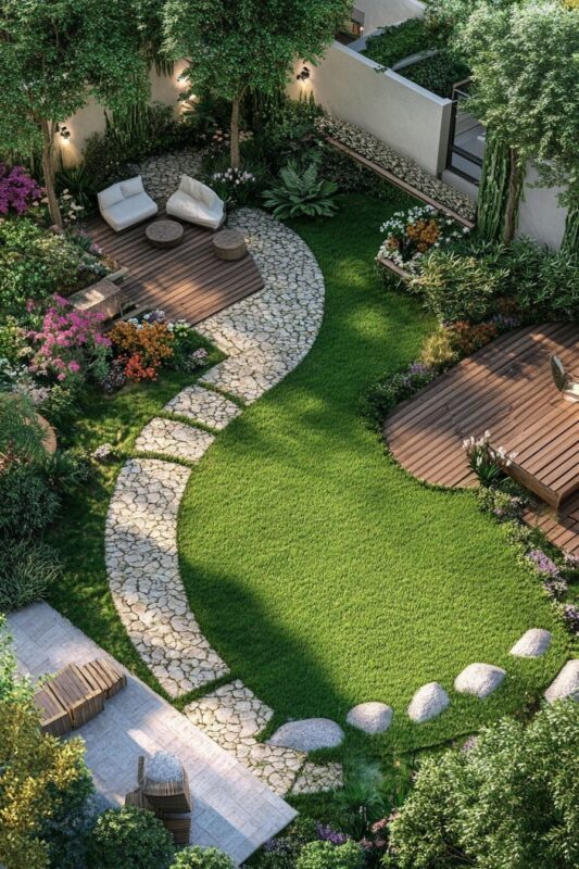 Sàn hiệu ứng sỏi tự nhiên cho lối đi