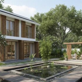 Thiết kế cảnh quan bền vững cho biệt thự có hồ nước