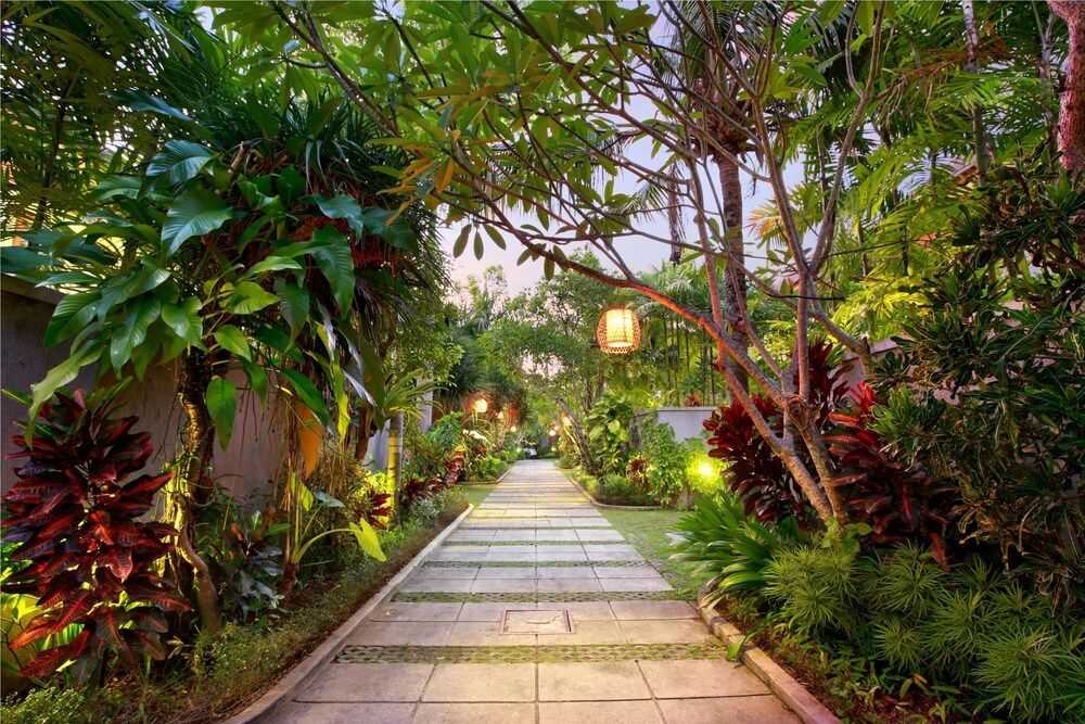 Top Những Cây Phong Cách Tropical Biến Vườn Nhà Thành Khu Nghỉ Dưỡng 2 Lối đi sân vườn cây phong cách tropical với cây nhiệt đới xanh tươi rậm rạp
