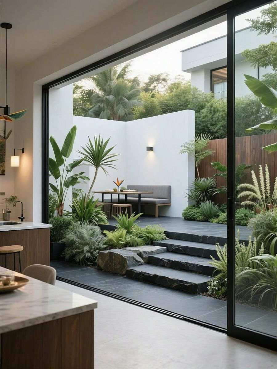 Cây trồng phù hợp khí hậu bố trí sân sau biệt thự