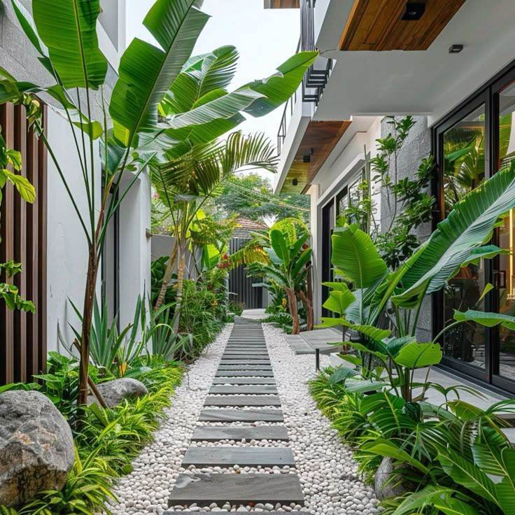 Cây trồng phù hợp khí hậu ven lối đi sân vườn biệt thự