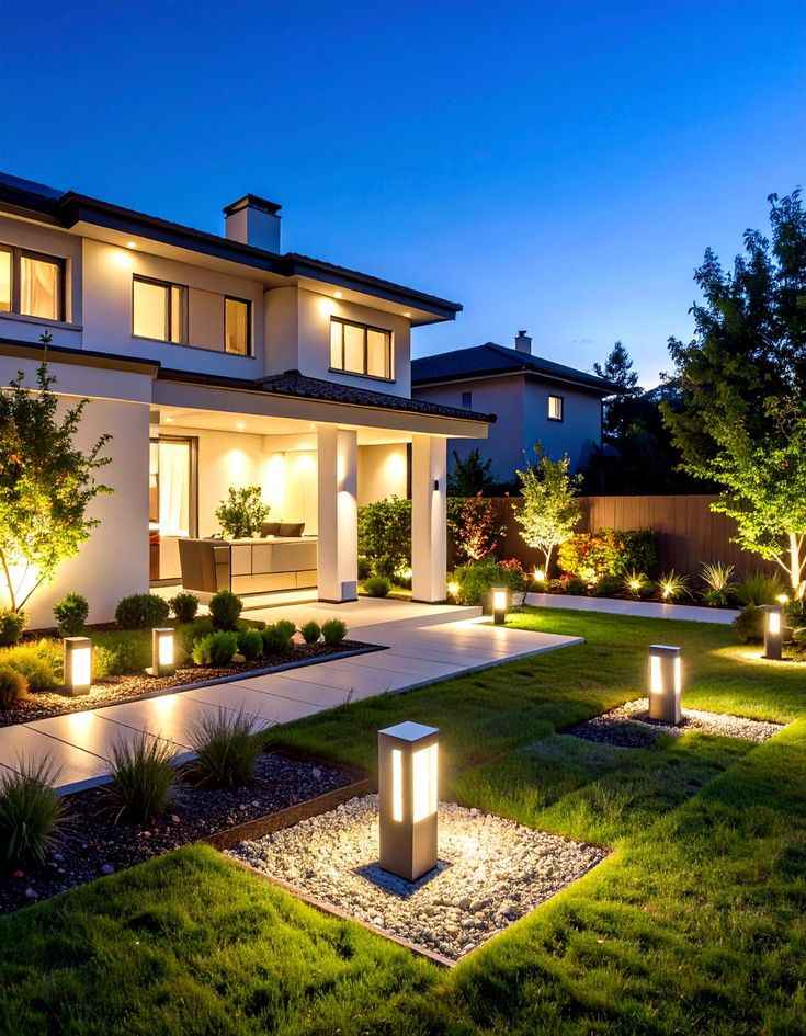 Chiếu sáng sân vườn thông minh cho biệt thự hiện đại