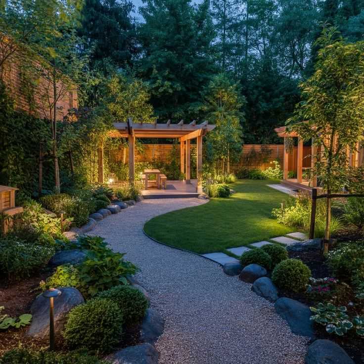 Chiếu sáng sân vườn thông minh với đèn lối đi và giàn nghỉ