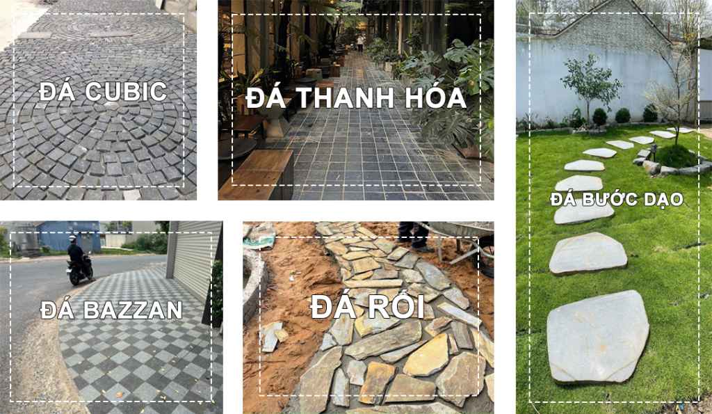 Các loại đá lát ngoài trời phổ biến cho sân vườn và lối đi