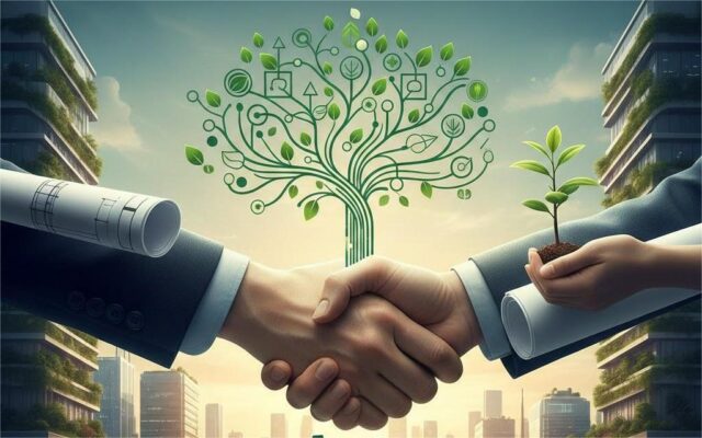 đối tác cảnh quan cùng gia chủ trao đổi ý tưởng thiết kế xanh