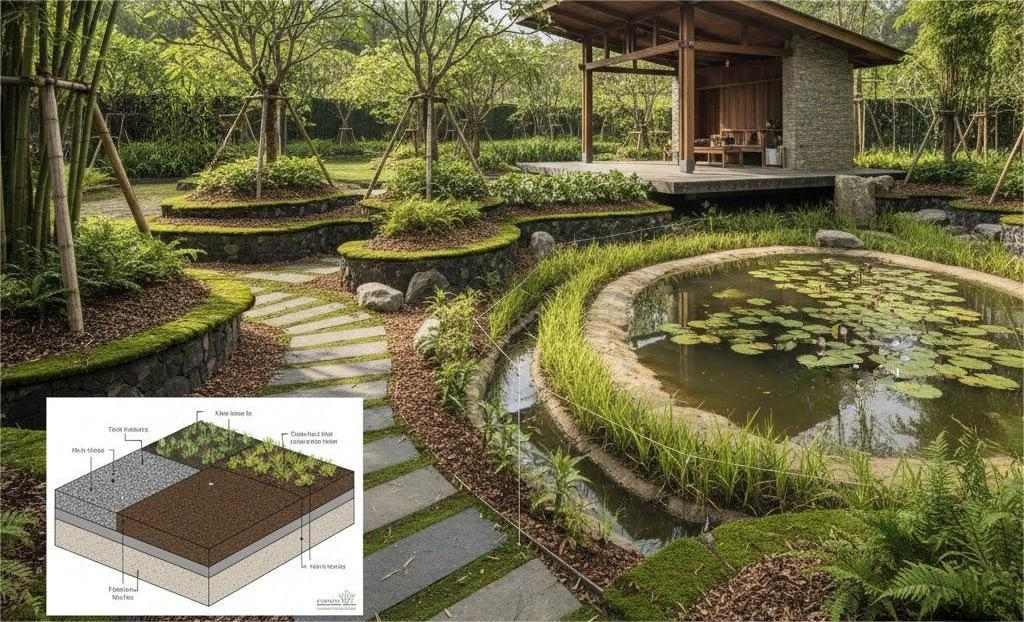 đối tác cảnh quan trao đổi bản vẽ và giải pháp thi công