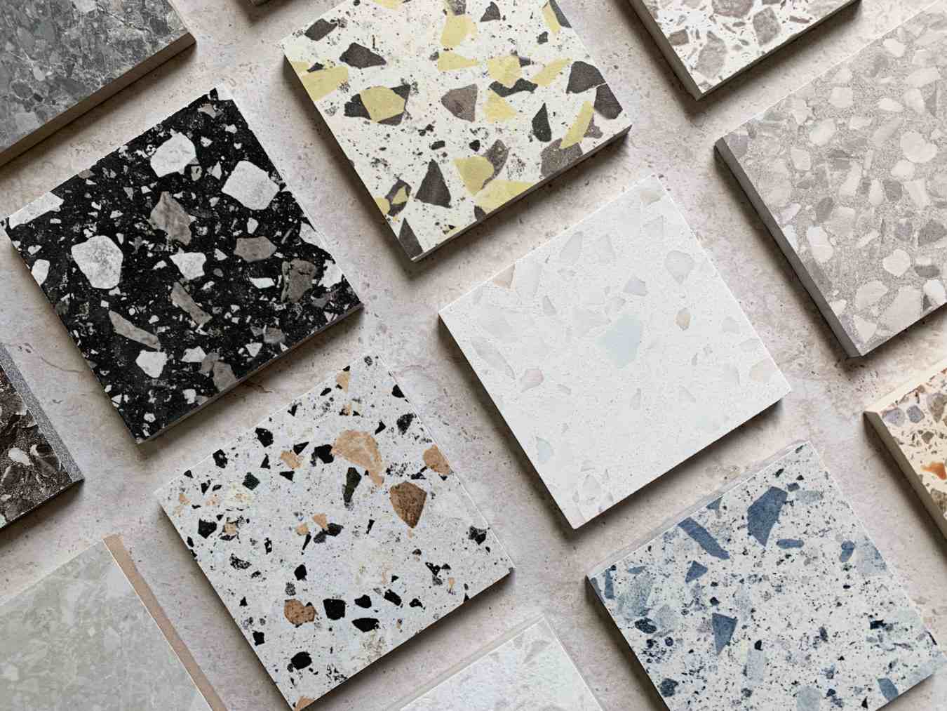 Các mẫu gạch terrazzo ốp tường màu sắc đa dạng