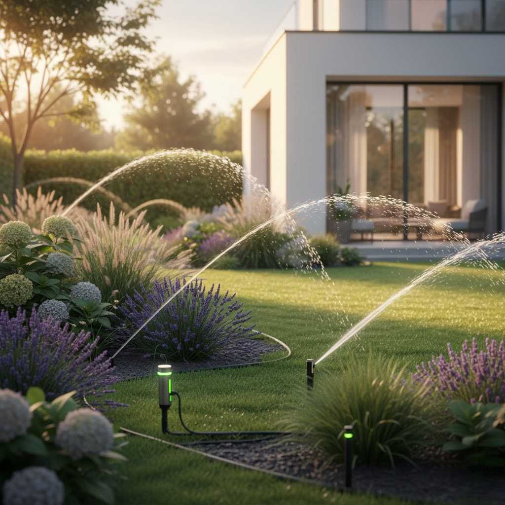 Hệ thống tưới tự động cho sân vườn biệt thự hiện đại