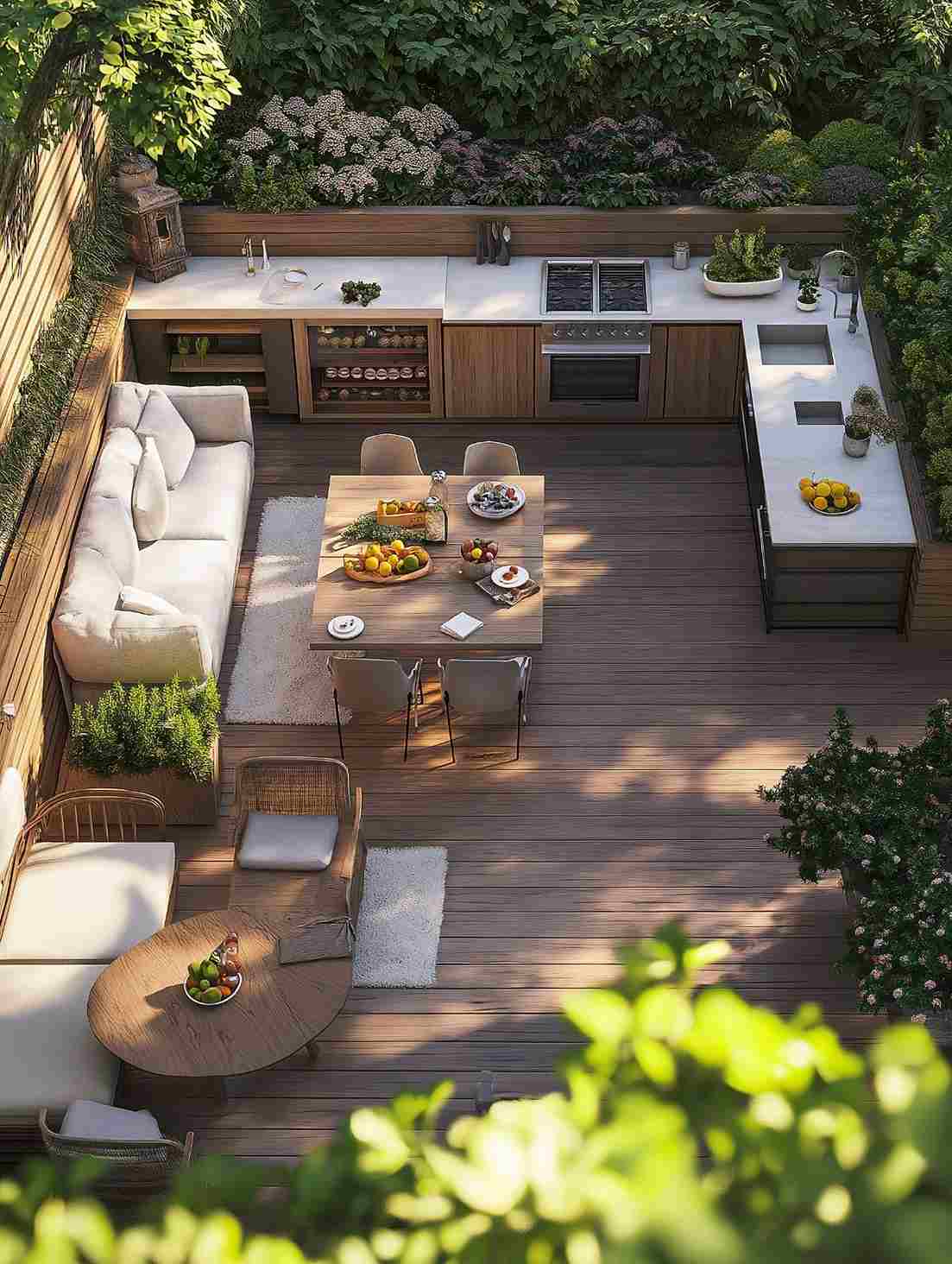 Không gian BBQ ngoài trời nhỏ gọn và ấm cúng