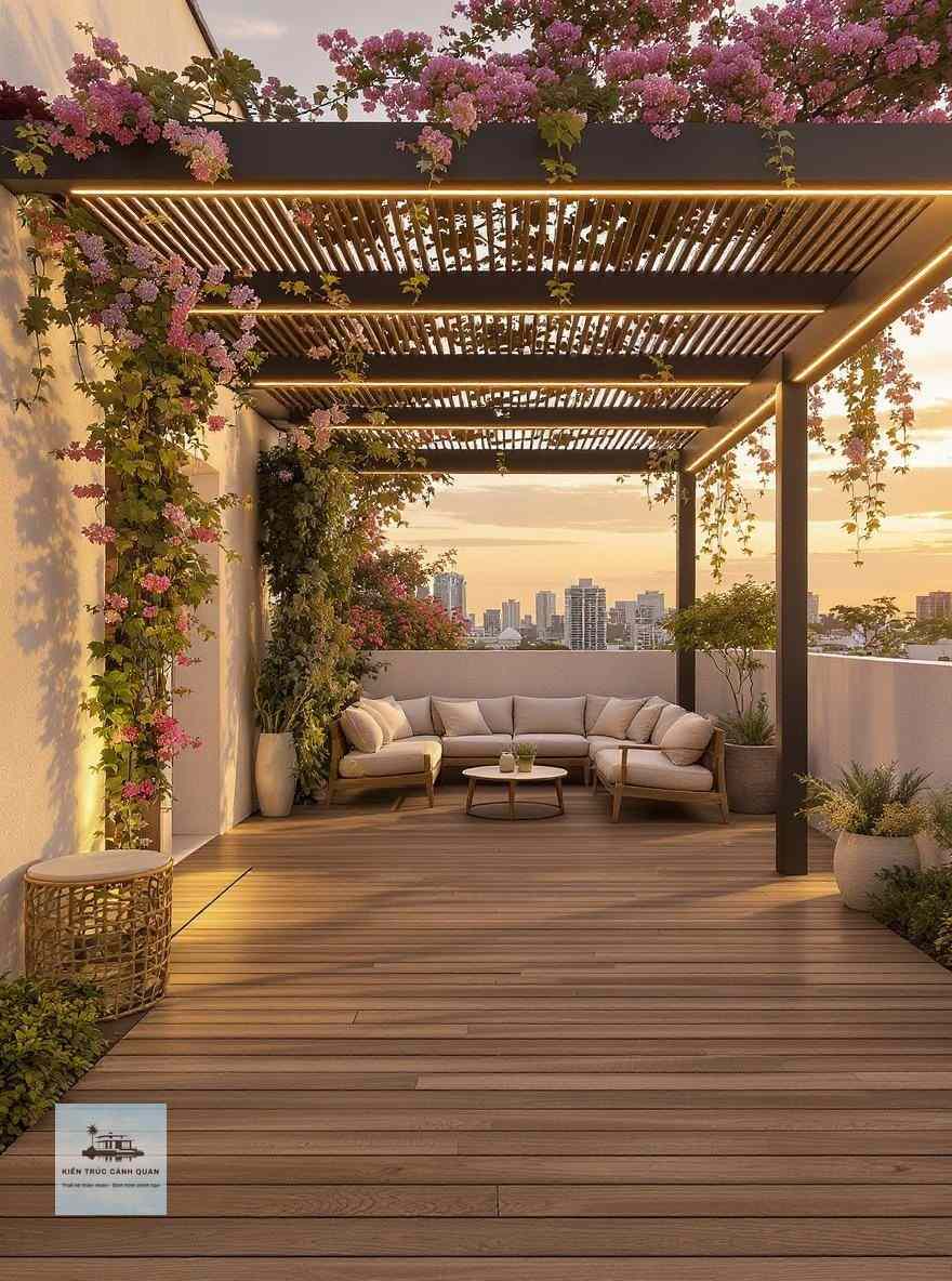 Không Gian BBQ Ngoài Trời – Khi Sân Vườn Gia Đình Trở Thành Nơi Gắn Kết Cảm Xúc 4 Sân thượng BBQ ngoài trời phong cách hiện đại