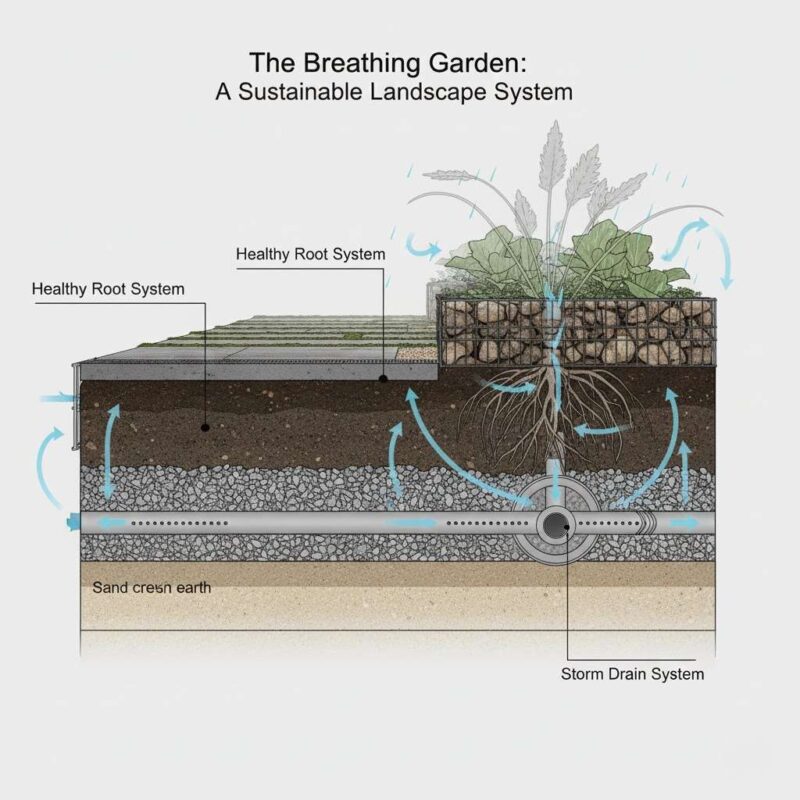 khu vườn biết thở và vi khí hậu tự nhiên quanh biệt thự