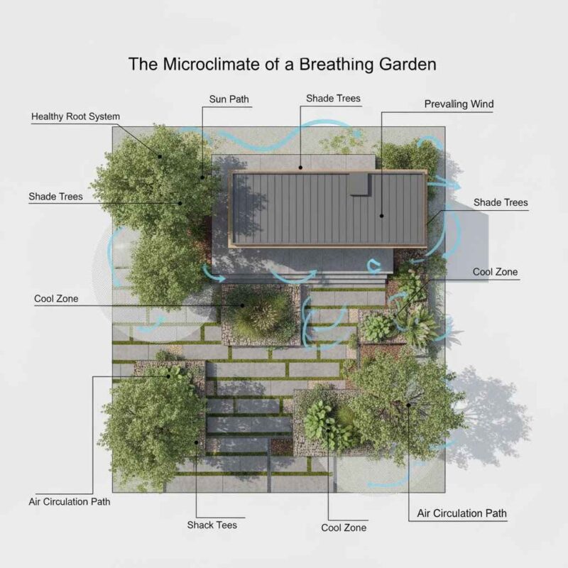 khu vườn biết thở với hệ rễ khỏe và thoát nước bền vững