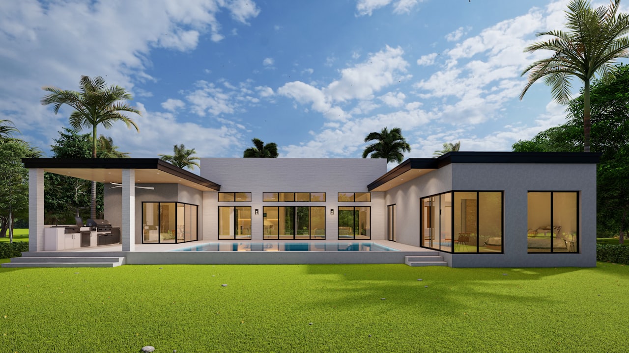 Tropical vs Modern: So Sánh Chi Tiết Và Cách Chọn Phong Cách Nhà Phù Hợp 3 Nhà phong cách Modern với đường nét tối giản và khối hình học
