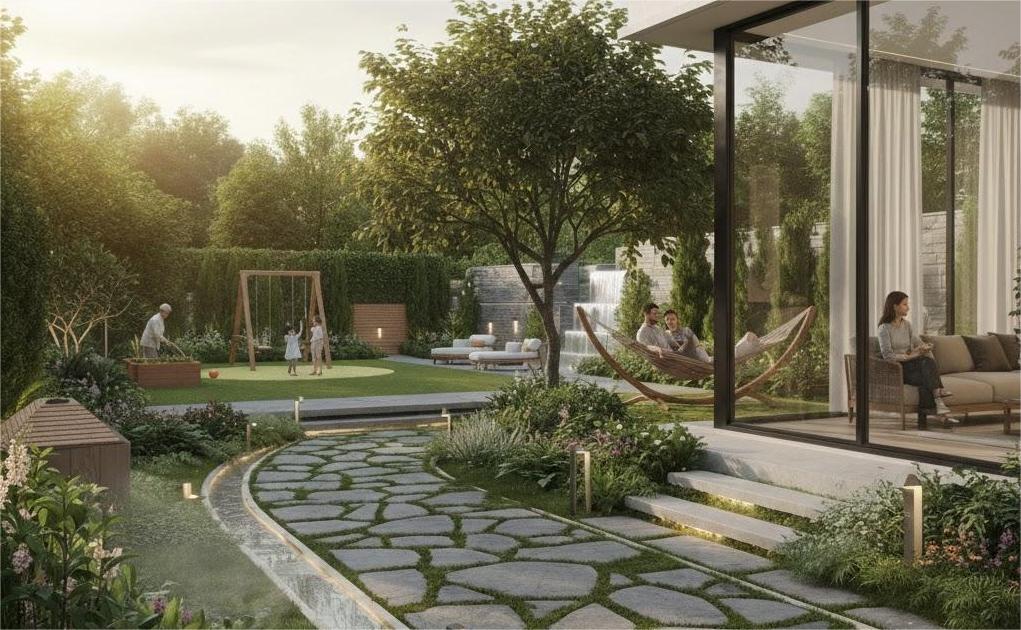 Phối hợp kiến trúc cảnh quan trong thiết kế sân vườn biệt thự