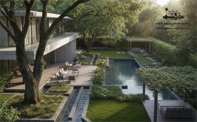 Phối hợp kiến trúc cảnh quan tạo không gian sống liền mạch trong biệt thự
