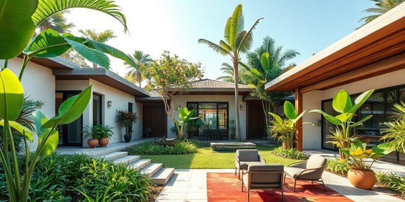 ý tưởng thiết kế vườn tropical hiện đại 2026