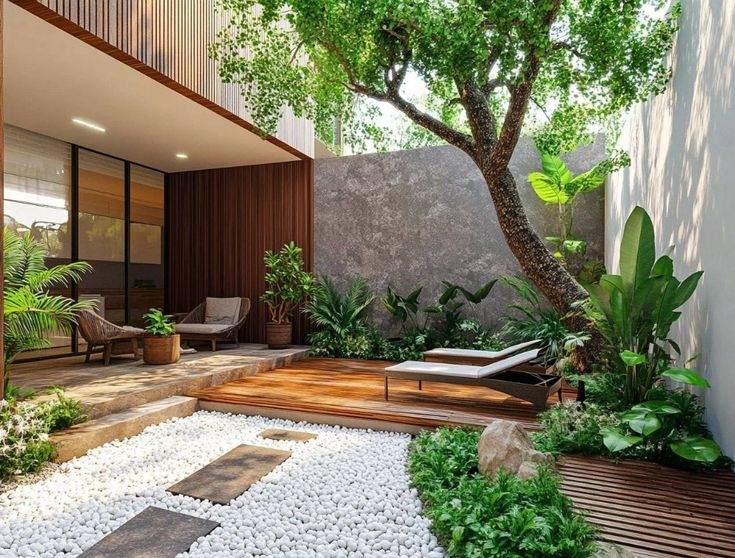 Thiết Kế Cảnh Quan Bao Gồm Những Gì? Câu Trả Lời Từ Chuyên Gia 4 Sân vườn nhỏ hiện đại cho thấy rõ thiết kế bao gồm những gì cơ bản