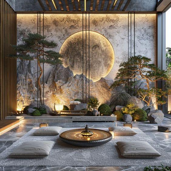 Thiết kế vườn thiền phong cách Nhật với tranh đá và cảnh quan vườn thiền độc đáo