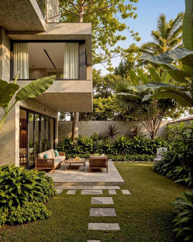 Vườn tropical biệt thự kết nối hài hòa kiến trúc và thiên nhiên