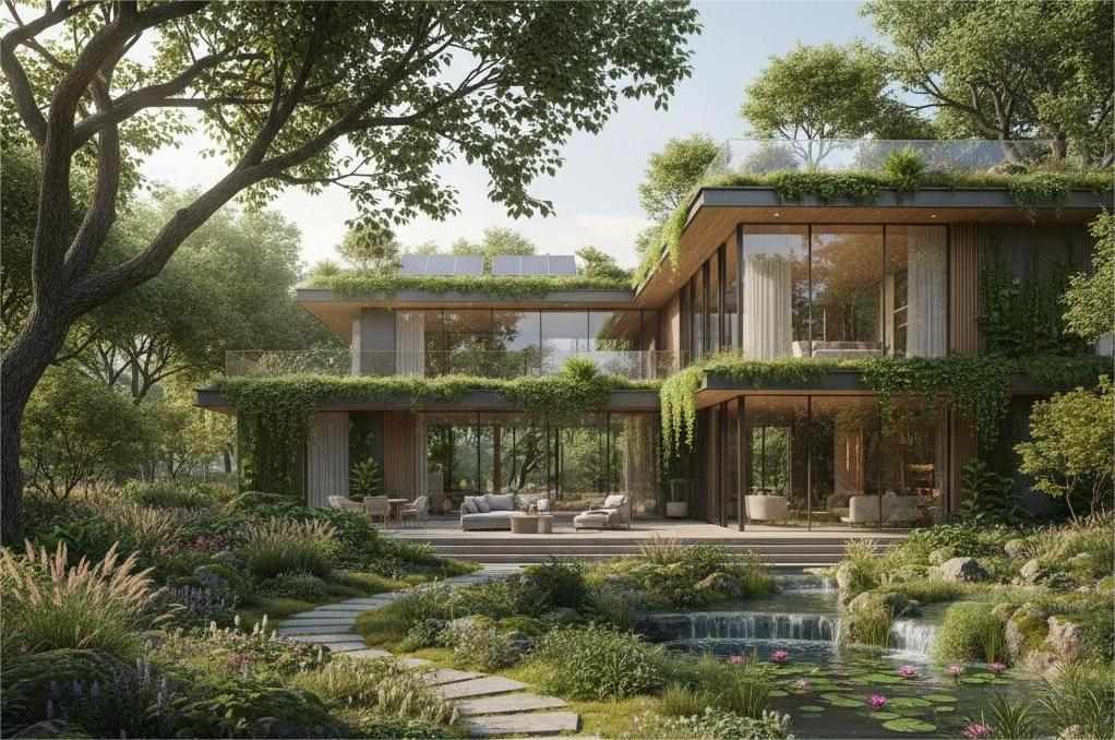 Xu hướng thiết kế 2026 cảnh quan biệt thự xanh hiện đại